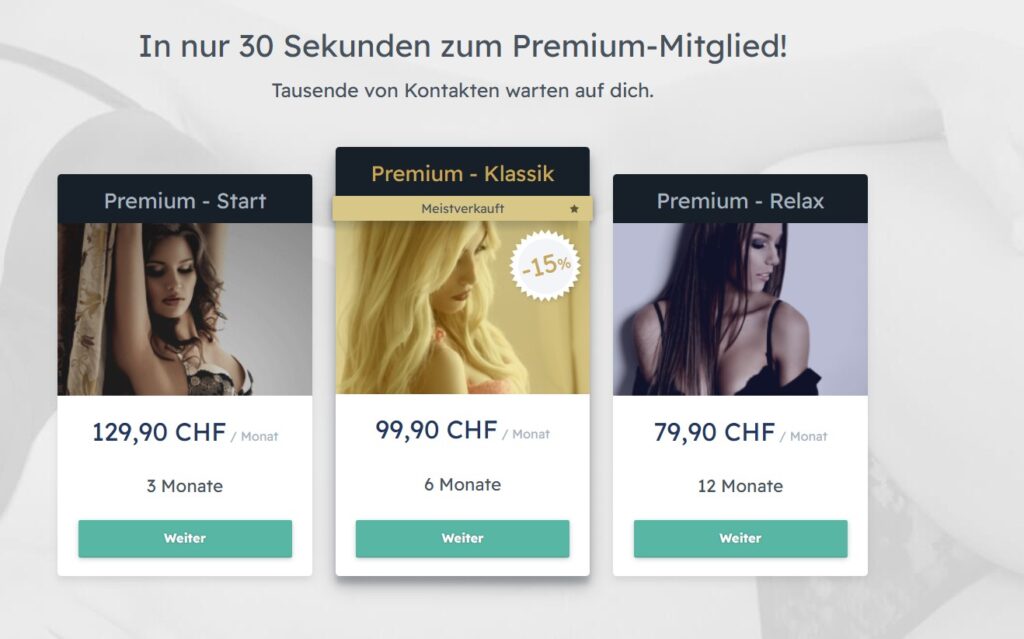 C-Date Premium Pakete in CHF