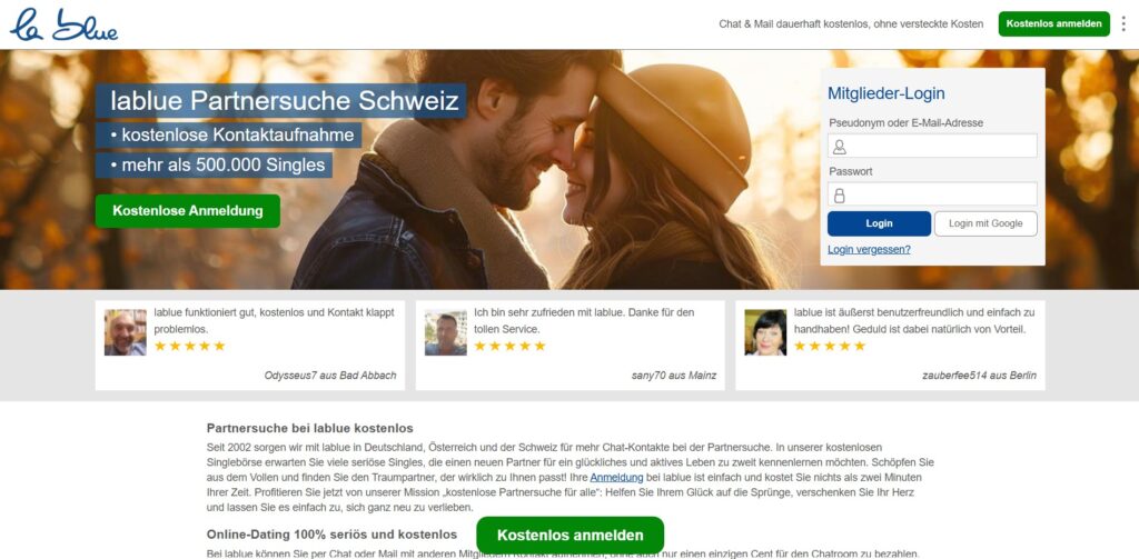 Lablue Partnersuche Schweiz Startseite