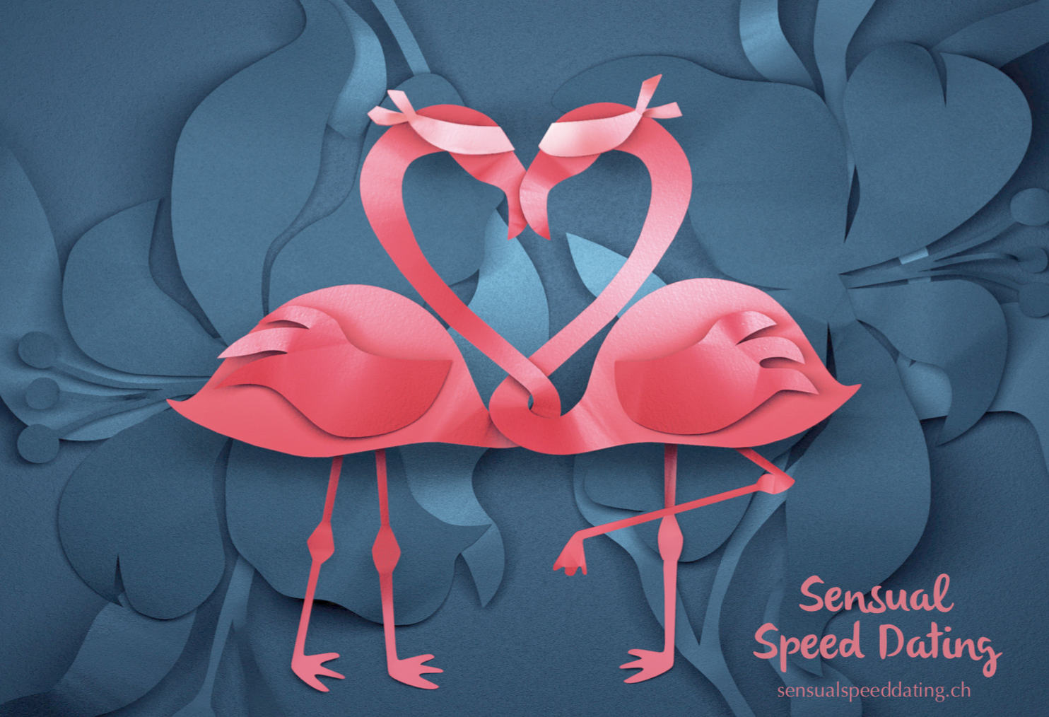 Sensual Speed Dating Logo mit zwei Flamingos