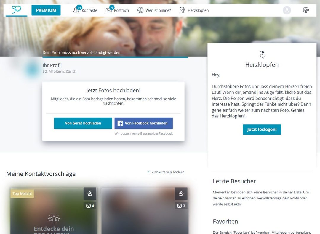 50plus Singlebörse Mitgliederbereich