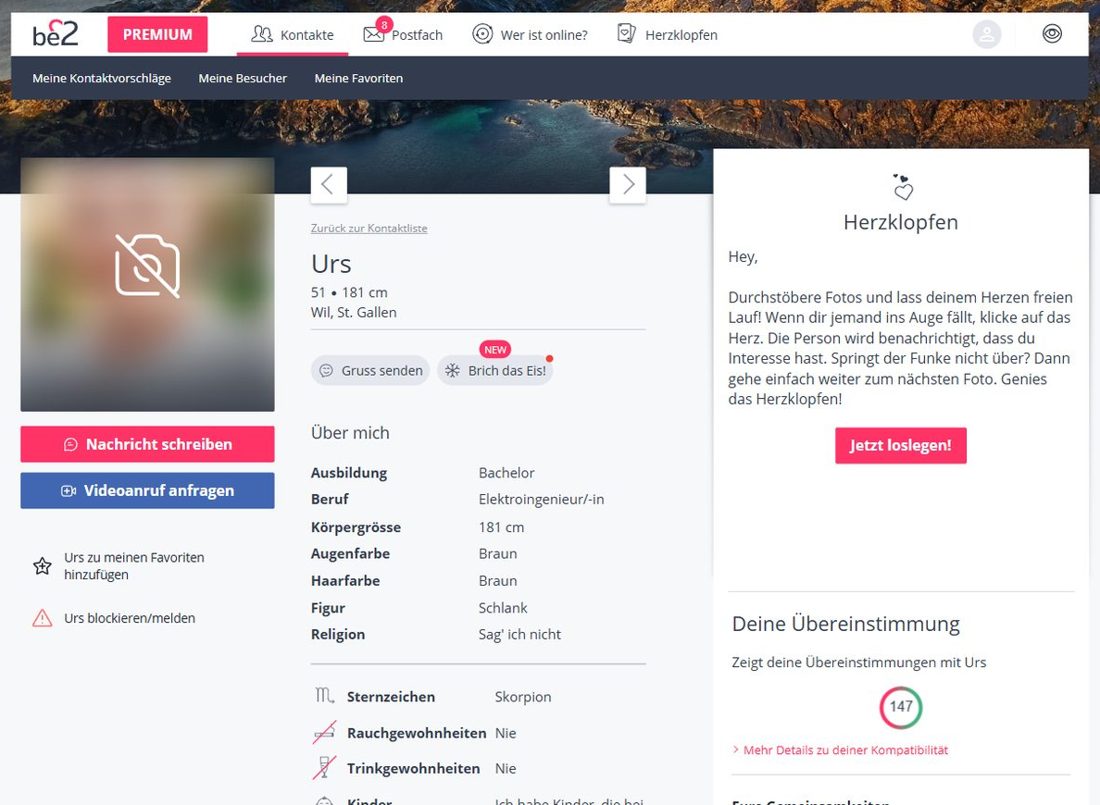 be2 Profilansicht