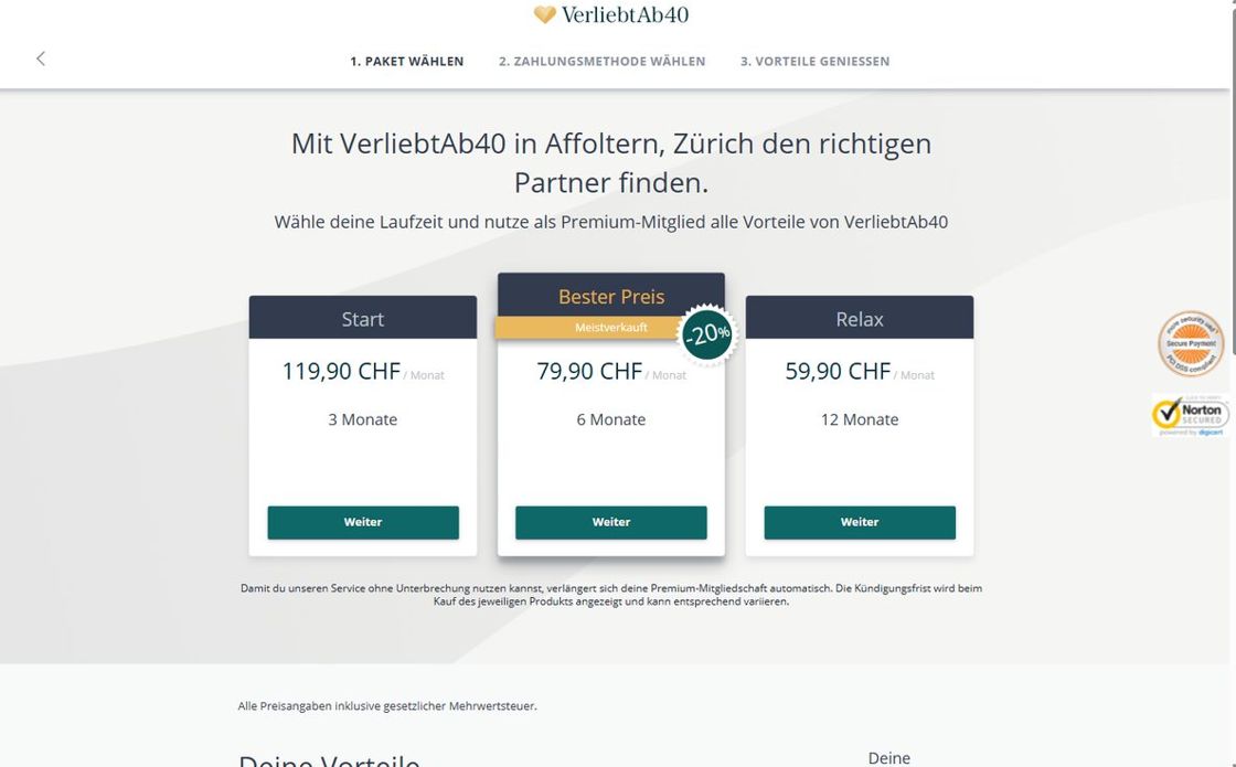 VerliebtAb40 Preise
